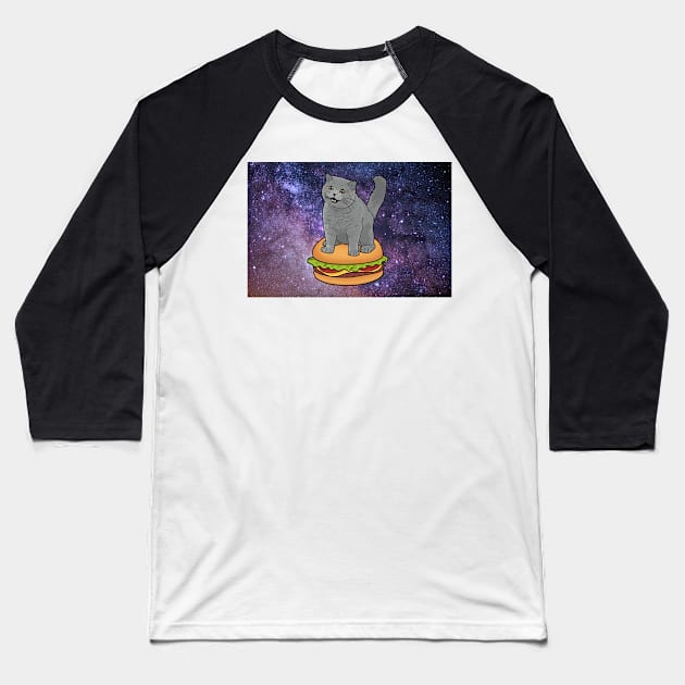 I CAN HAS CHEEZBURGER chubby meme cat in space Baseball T-Shirt by sivelobanova